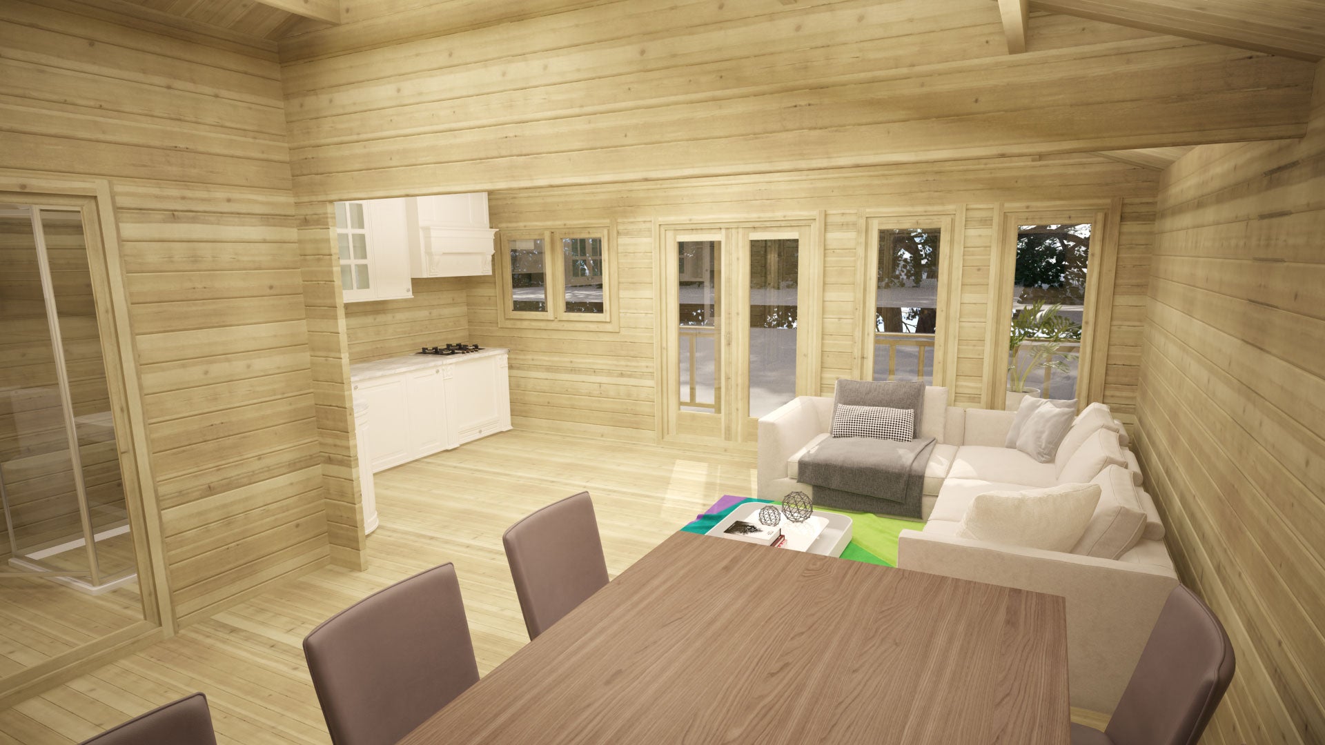 Cairnryan 6m x 9.5m + 1.5m Veranda (58mm)