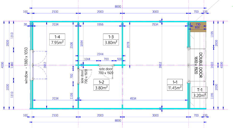 Stornoway Pod One Bed B - 4m x 8m