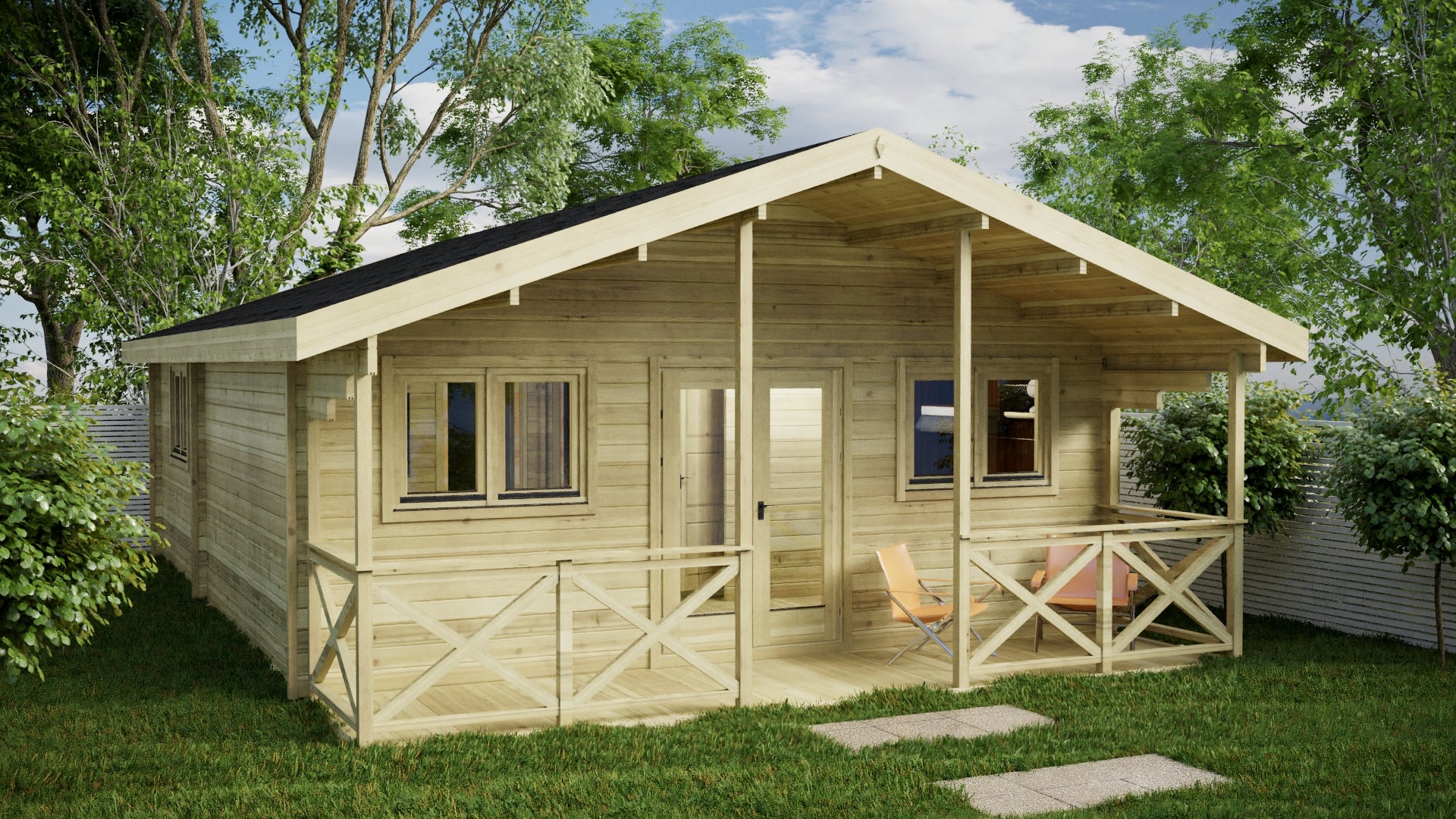 Aberfeldy 6m x 8m + 1.5m Veranda (45mm)