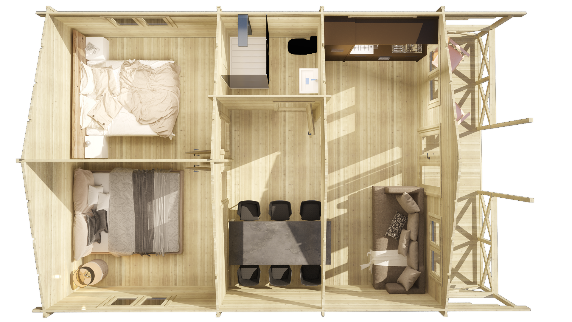 Aberfeldy 6m x 8m + 1.5m Veranda (45mm)